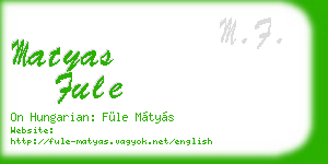 matyas fule business card